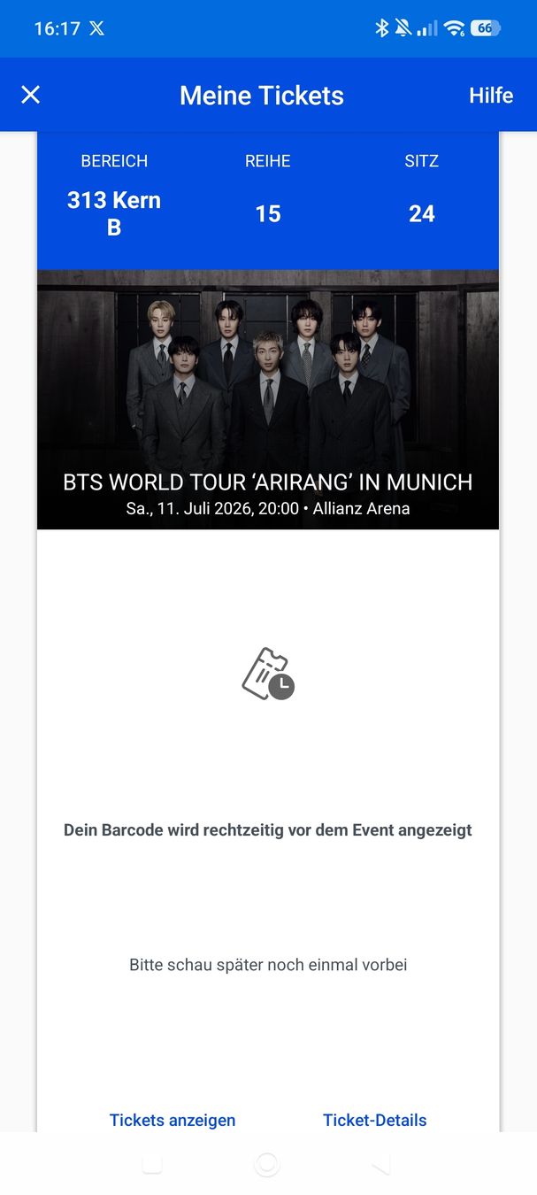 Biglietti: BTS Ticket München, 11. Juli 2026 – Nuovo e nell'imballaggio originale da Kirchleerau venduto da Laura0501 1