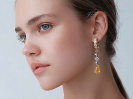 Unikat - Citrin, Swarovski Crystals - NEU