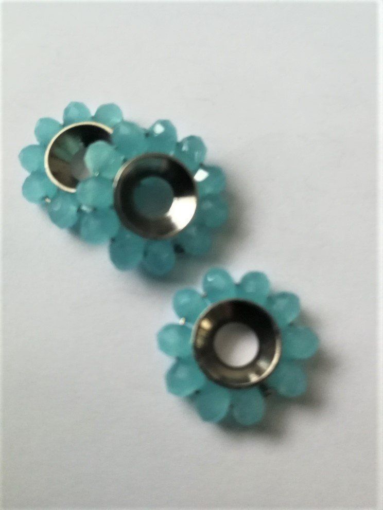 Perle (finte): Metall Rondelle Glas hellblau 16mm – Nuovo (secondo la descrizione) da Alpnachstad venduto da perlengaby