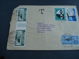 Brief Italien - Schweiz,1962, Flugpostmarke mit Zwischensteg