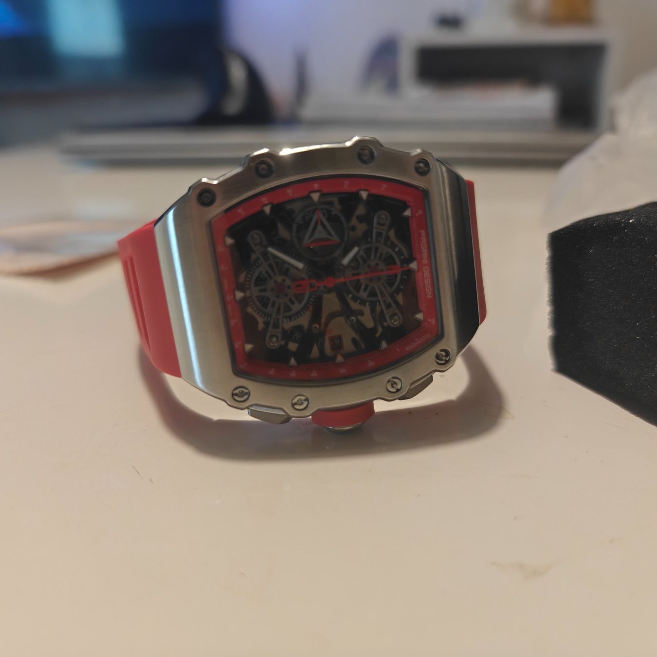 Pagani Design Orologi: Pagani Design Herrenuhr Uhr Rot – Nuovo (secondo la descrizione) da Suhr venduto da ChronixChronometer 3