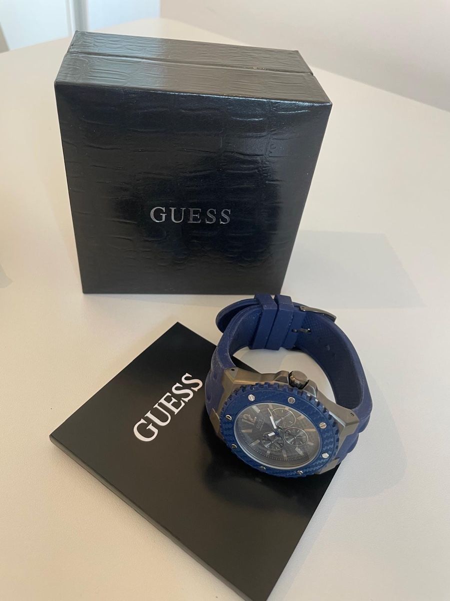Guess Uhren: Guess Herrenuhr Chronograph Blau mit Box – Neu und originalverpackt aus Basel von Ch2005