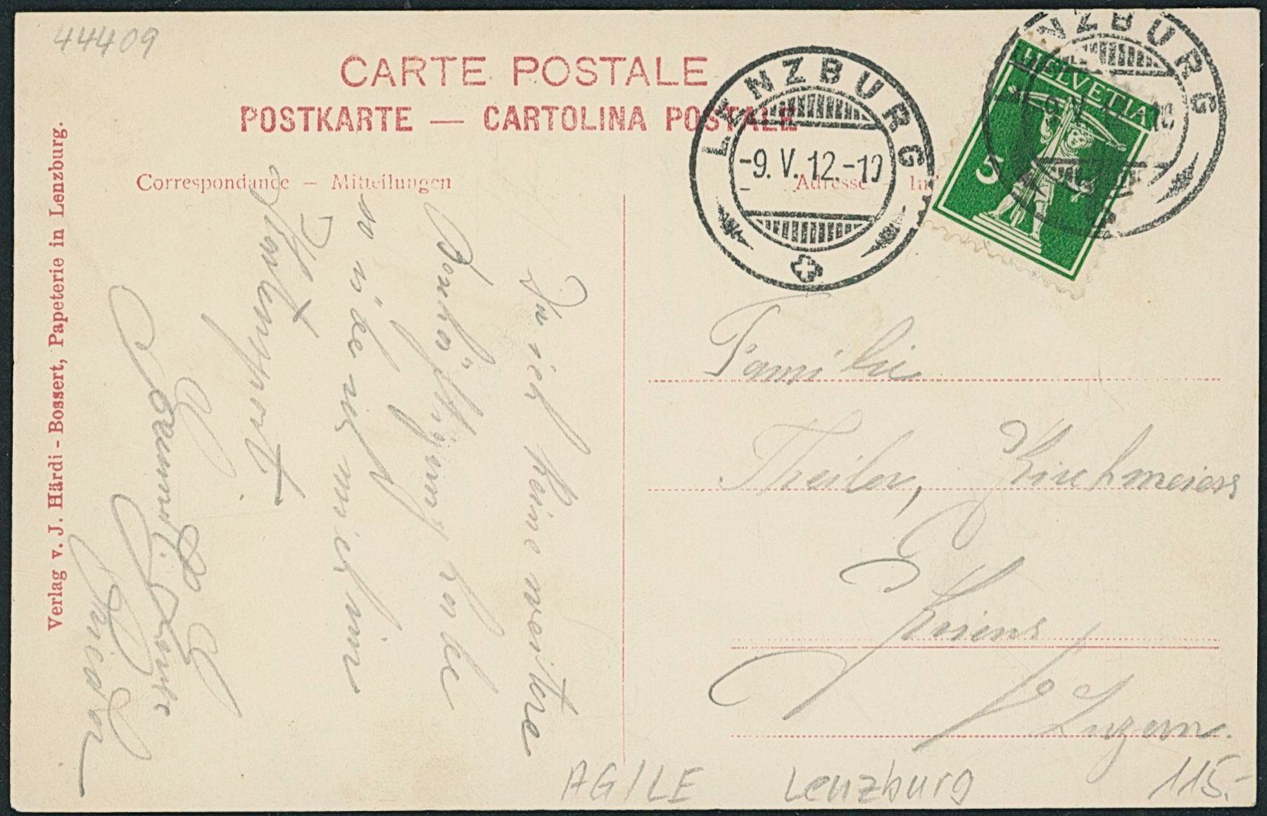 Cartoline postali: AG Lenzburg – Usato da Schindellegi venduto da stationary 1