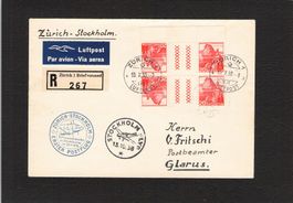 Flugpost Zürich-Stockholm 13.10.38