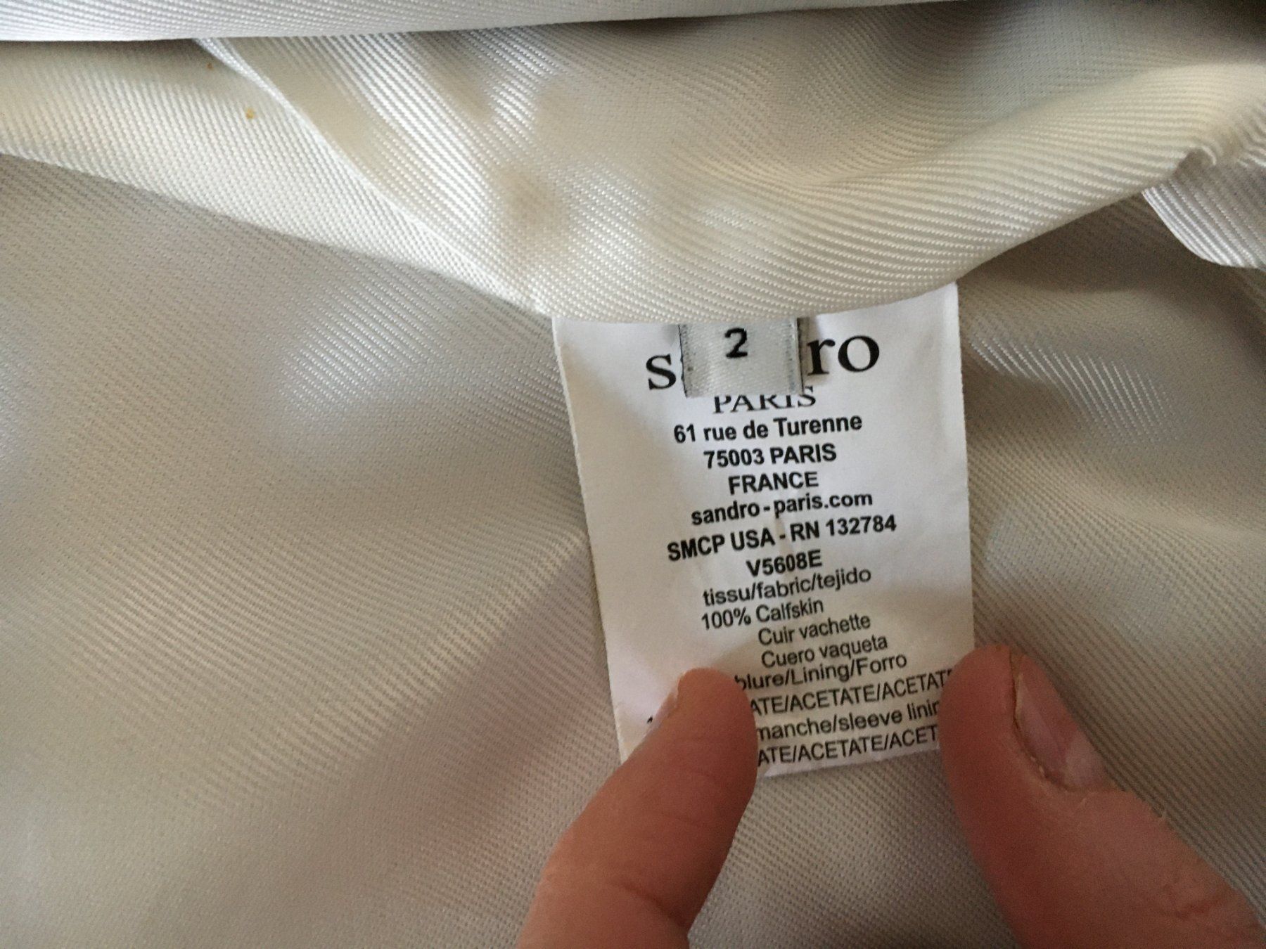 Sandro Giacche: Beige Lederjacke von SANDRO Gr. S – Usato da Rotkreuz venduto da Vkahlo 2