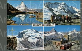 AK color Zermatt VS Gornergrat, 4- Bild, Kulm ≈ 1965
