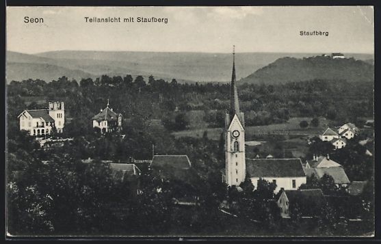 Ansichtskarten: Seon, Teilansicht mit Staufberg u. Kirch – Gebraucht aus Berlin von bartko-reher
