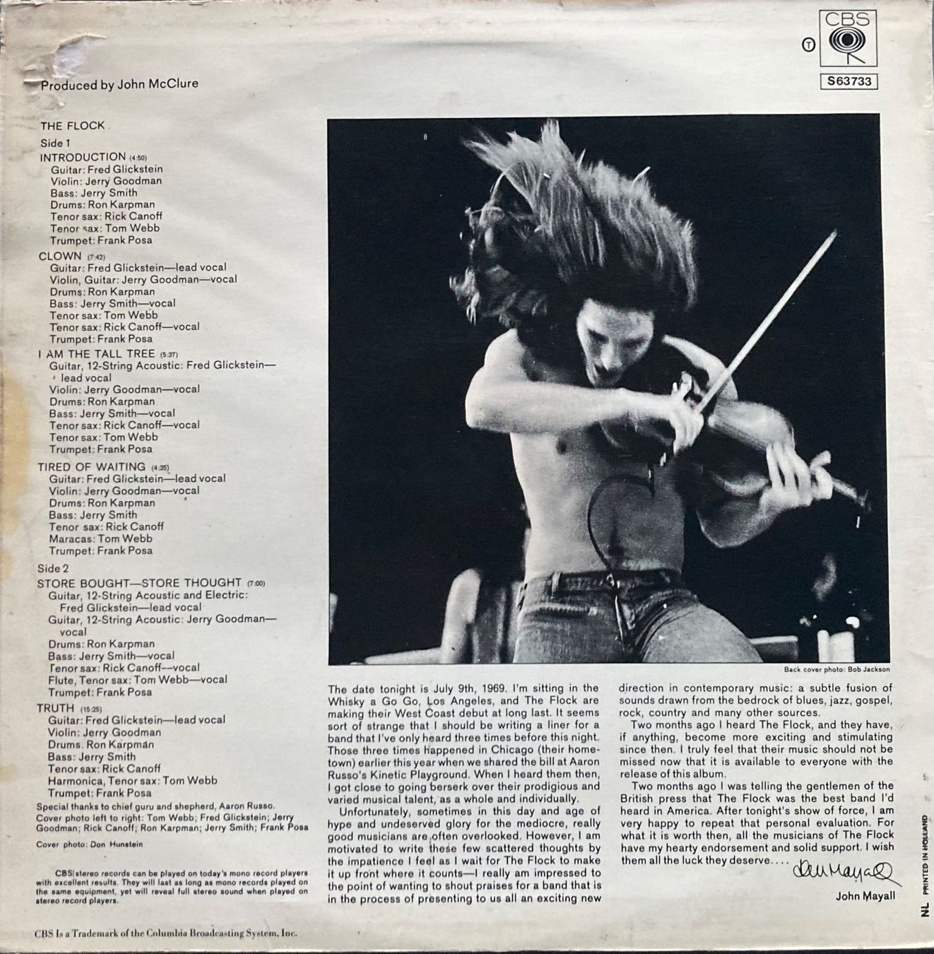 Vinyles: THE FLOCK - THE FLOCK – D'occasion à Poliez-Pittet par Newtown-Records 1