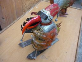 Metallfigur Vogel Skifahrer gebraucht guter Zustand
