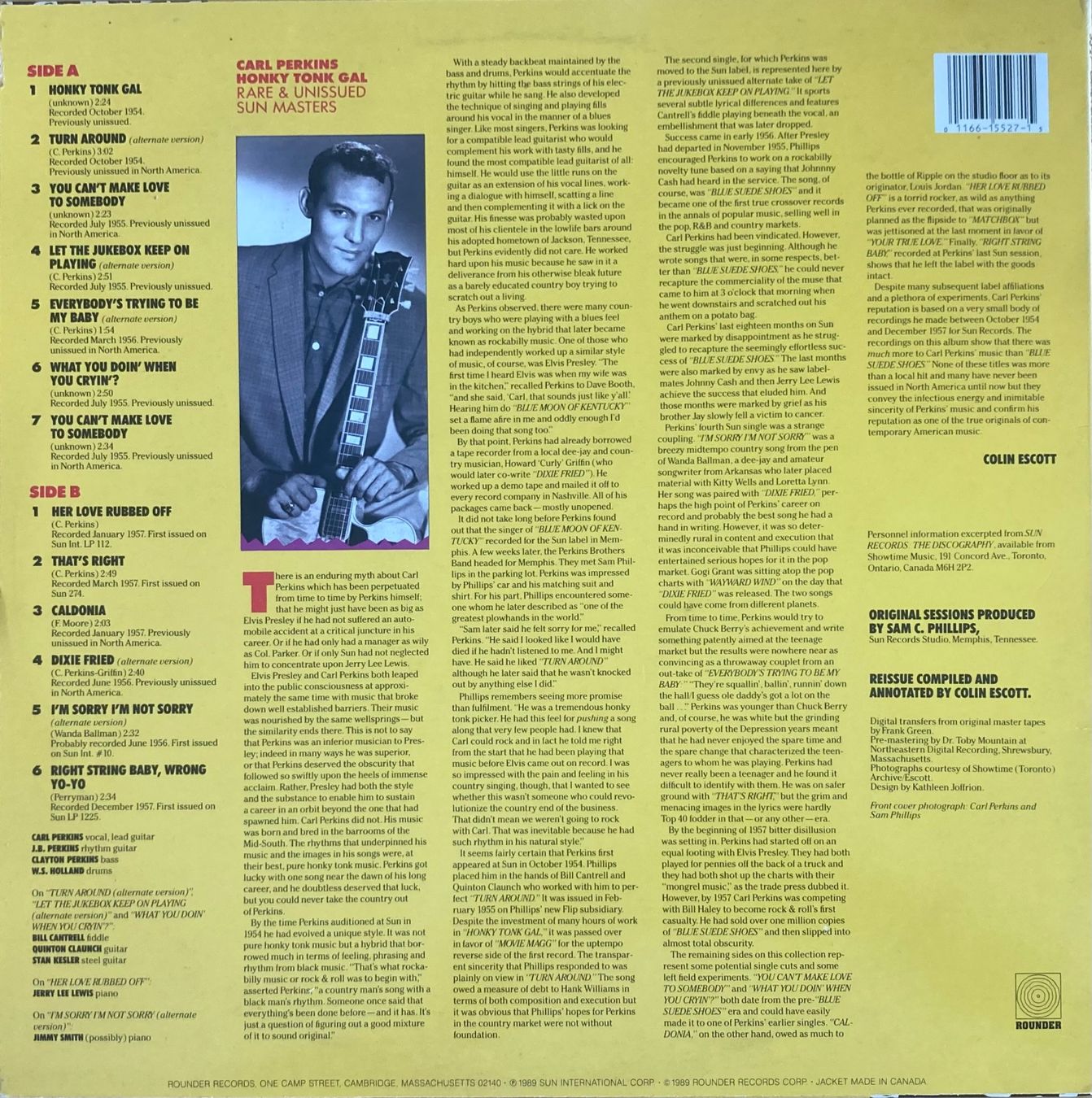 Vinyles: CARL PERKINS - HONKY TONK GAL – D'occasion à Poliez-Pittet par Newtown-Records 1