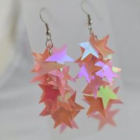 Ohrringe Sterne rosa Glitzer neu (702)