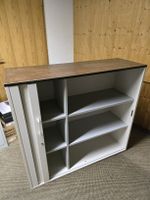Büromöbel Rollladenschrank weiss Holzoptik gebraucht