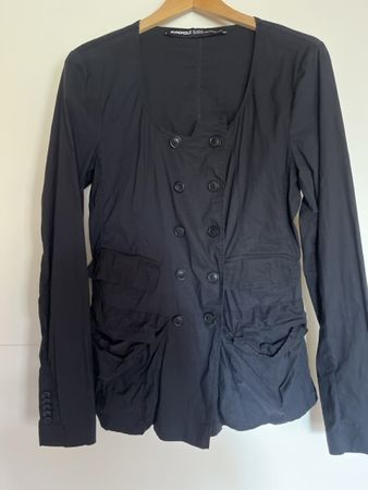 Blazer Rundholz Hauptlinie Schwarz M Baumwoll-Leinenmix