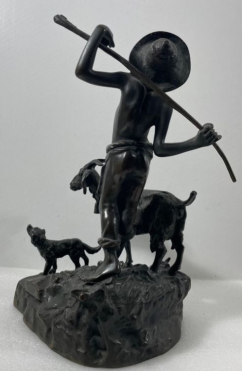 Skulpturen & Statuen: Grosse Bronze Skulptur  >>Der Geissenhirte<< – Gebraucht aus Hinwil von Chnap 5