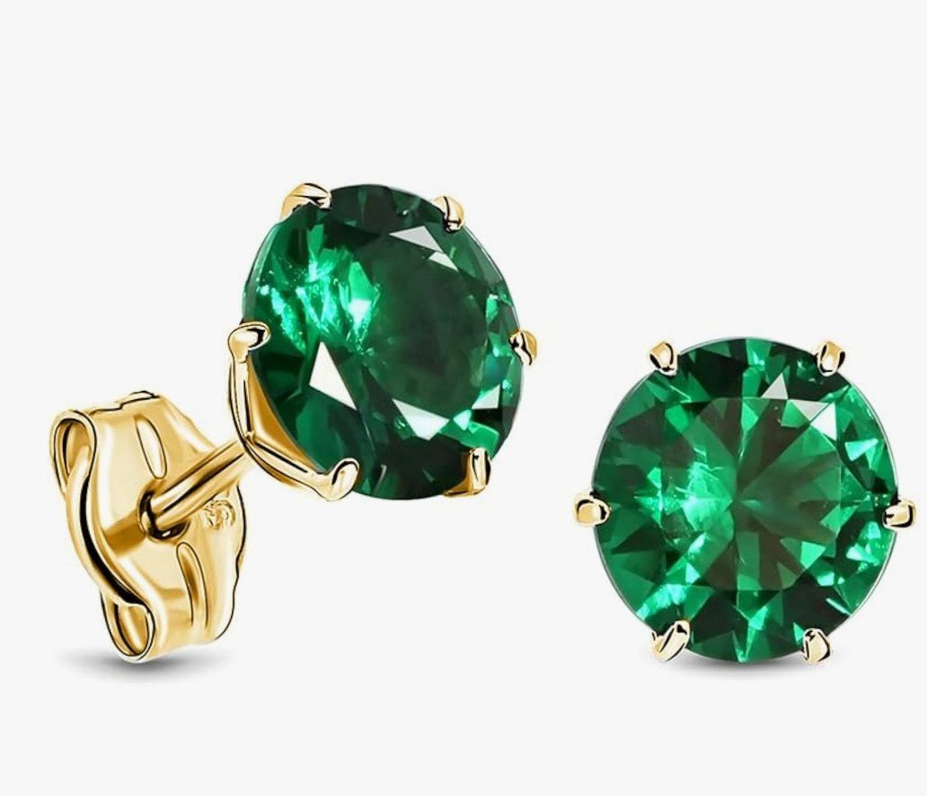 Orecchini pendenti & Orecchini a lobo: Echter Smaragd mit 9c Gold Ohrringe – Nuovo e nell'imballaggio originale da Hemmental venduto da GoldundGlanz 1
