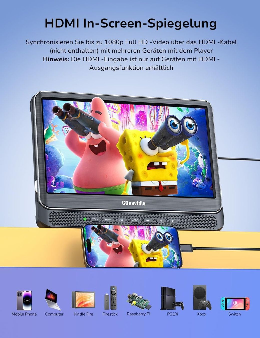 Lettore multimediale & Streamer: DVD Player Auto 2 Bildschirme 1080P HDMI-Eingang, Tragbar – Nuovo e nell'imballaggio originale da Utzigen venduto da estrela11 2