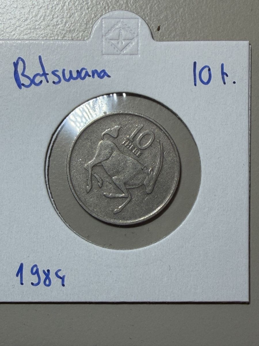 Tutti le monete: Botswana - 10 Thebe - 1984 – Usato da Payerne venduto da Mike1682