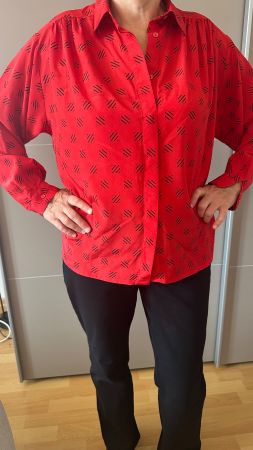 Chemisier Antoniolli rouge imprimé taille 46 Swiss Made