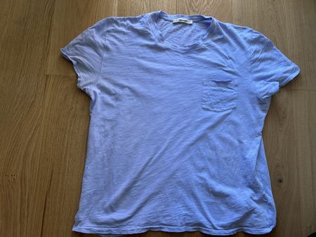 Zadig Voltaire, t-shirt coton, bleu ciel avec motif,taille L