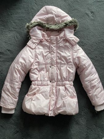 Mädchen Winterjacke Gr. 122 Rosa, mit weissen Sternen
