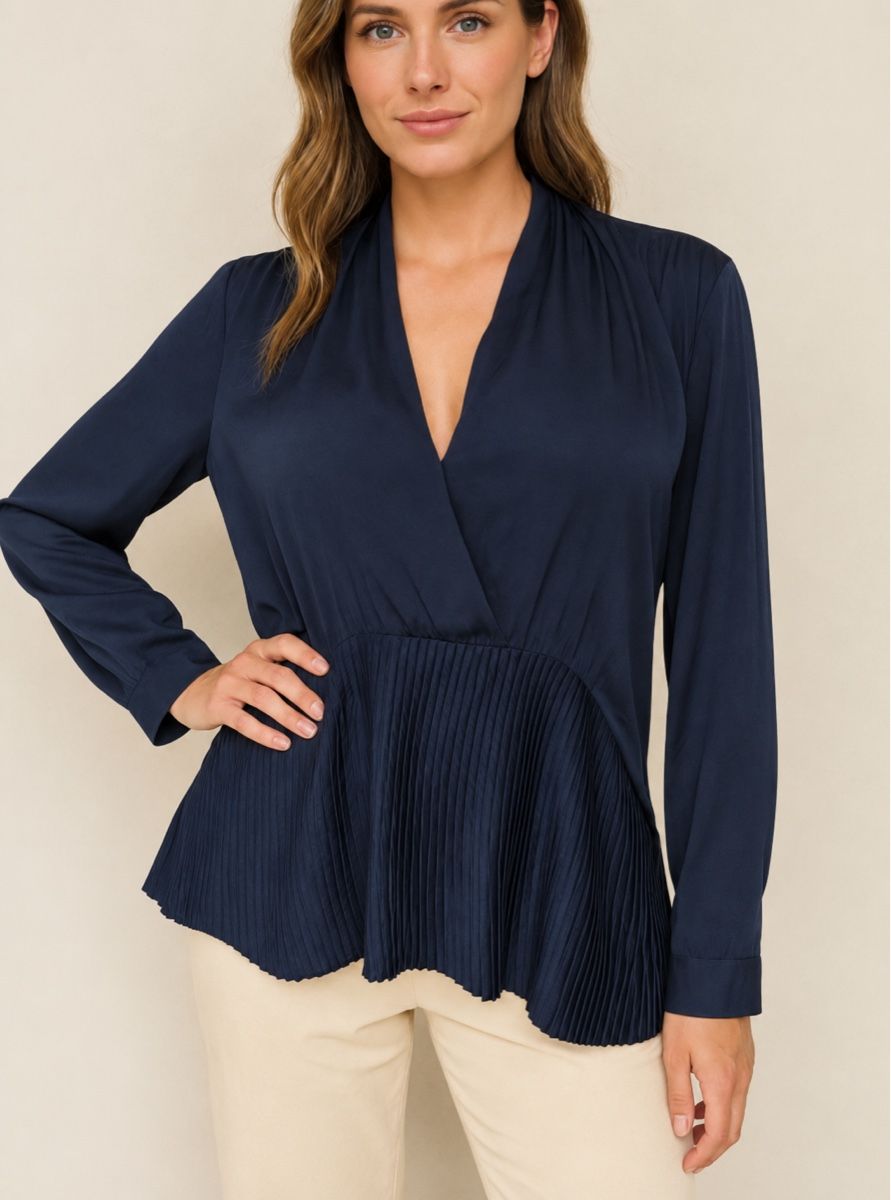 Mango Camicette: Damen Bluse Mango dunkelblau  – Nuovo (secondo la descrizione) da Rotkreuz venduto da ILURENA