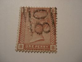 Grossbritannien uralte Marke One Penny, gestempelt