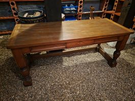wuchtiger antiker Tisch Schloss Tafel Bürotisch 170 x 75