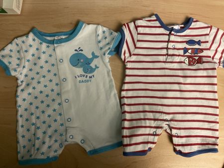 2 Sommer Baby Strampler Grösse 50/56, Top Zustand!