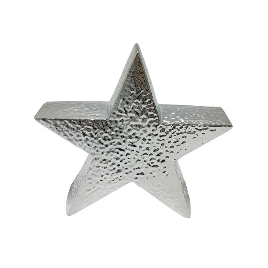 Alle Dekorationen: Deko Stern silber zum Aufstellen 19 cm – Neu und originalverpackt aus Wettingen von Swala