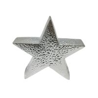 Deko Stern silber zum Aufstellen 19 cm