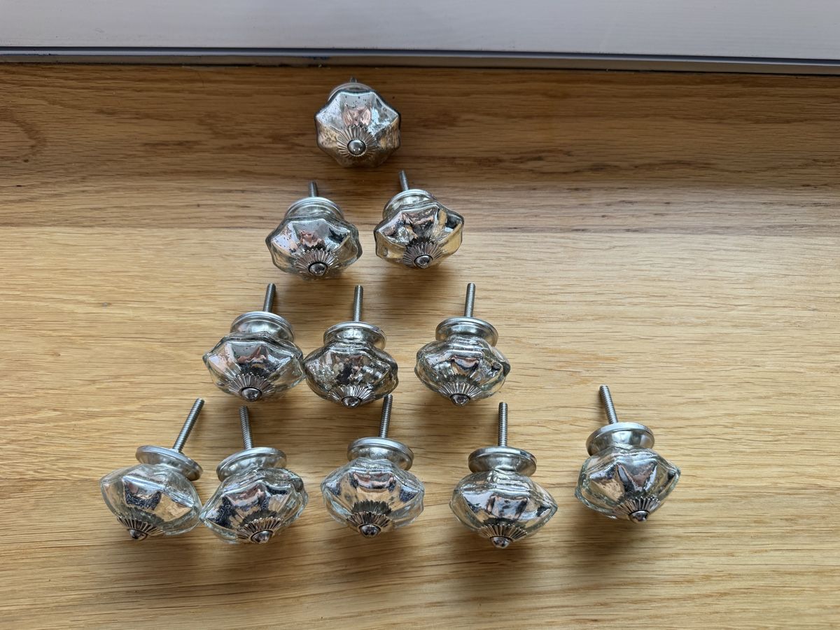 Ferramenta: Möbelknöpfe Glas 11er Set silberfarben neu – Nuovo (secondo la descrizione) da Birrwil venduto da Annaluna 1