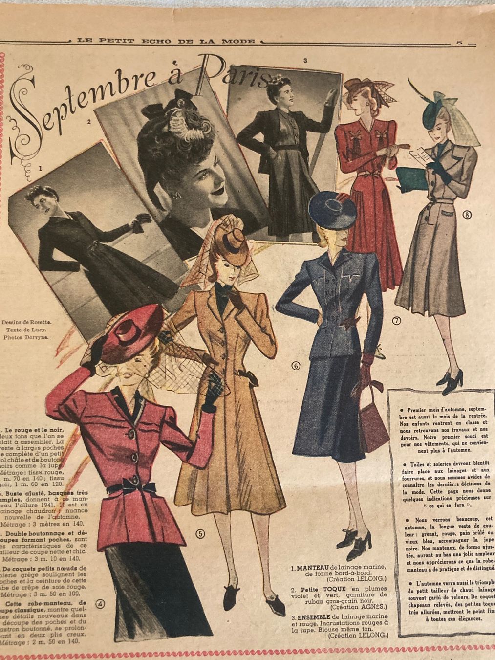 Riviste & Magazine: Le Petit Echo de la Mode 1941 Mode Design Vintage – Usato da Aarwangen venduto da nemkin61 3