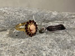 BÖHMISCHER GRANATSCHMUCK Ring Cameé Gr. 56