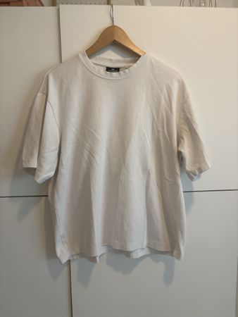 T-shirt Pull&Bear blanc uni manches courtes taille M