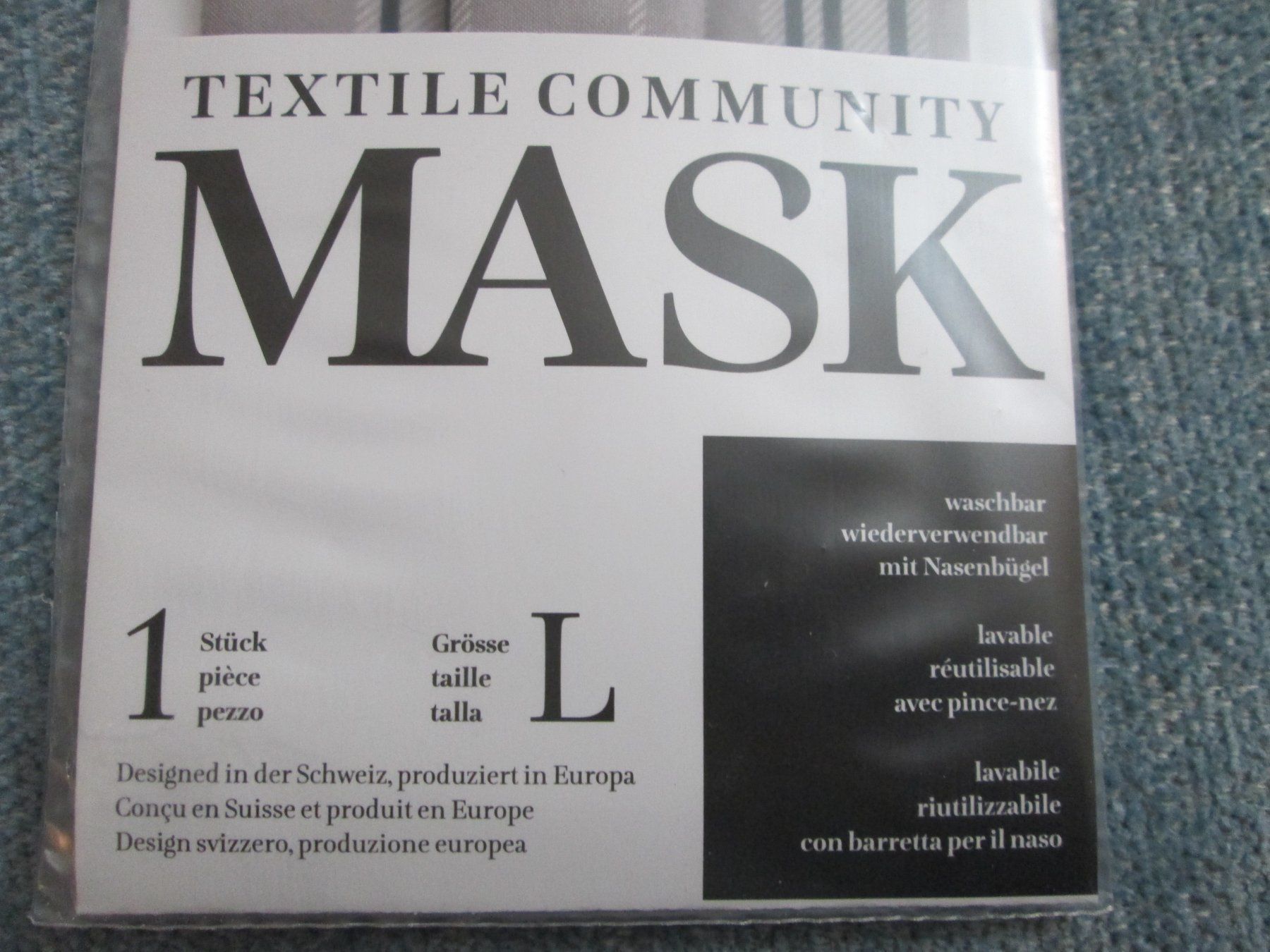Protezione per viso e udito: Textile Community Mask – Nuovo e nell'imballaggio originale da Neuchâtel venduto da Dualseele 2