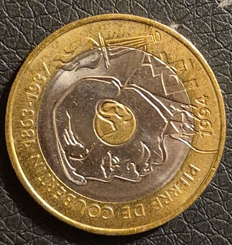 Pièce rare commémorative 20 Fr. Pierre de Coubertin 1996 (D'occasion) à ...