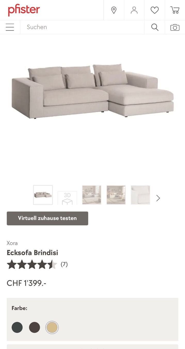 Sofas: Möbel Pfister Ecksofa Stoff hellgrau – Gebraucht aus Arisdorf von zyrkn 1