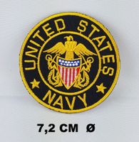 U.S. NAVY - Aufnäher - Aufbügler - Stickerei - 7,2cm Ø