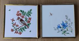Vogel & Libelle Untersetzer 57 und 74er Jahre Keramik, Rar!