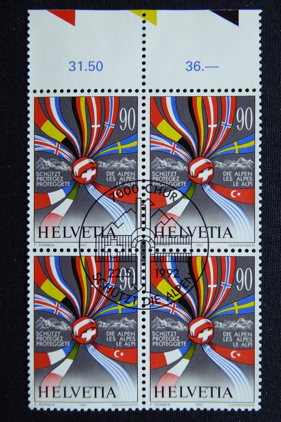 Alle Briefmarken: (V323) 1992: Zst. 831 ET ʘ – Gebraucht aus Basel von scholle50