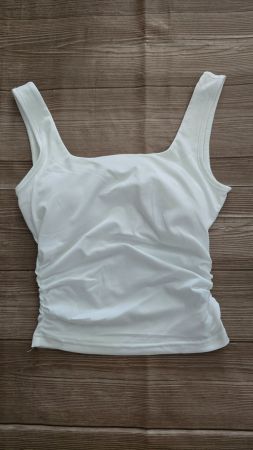 Rafftop / Tank Top - XS - Weiss mit Eingenähtem Bra