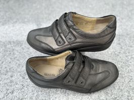 Waldläufer Halbschuhe Leder braun-grau Gr 37.5 - Gr. 5