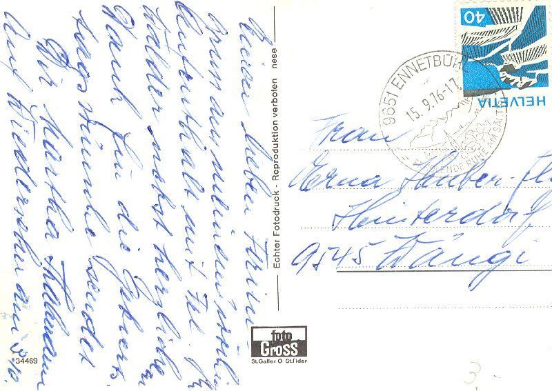 Cartoline postali: Ennetbühl + 1976 – Usato da Emmenbrücke venduto da teestube 1