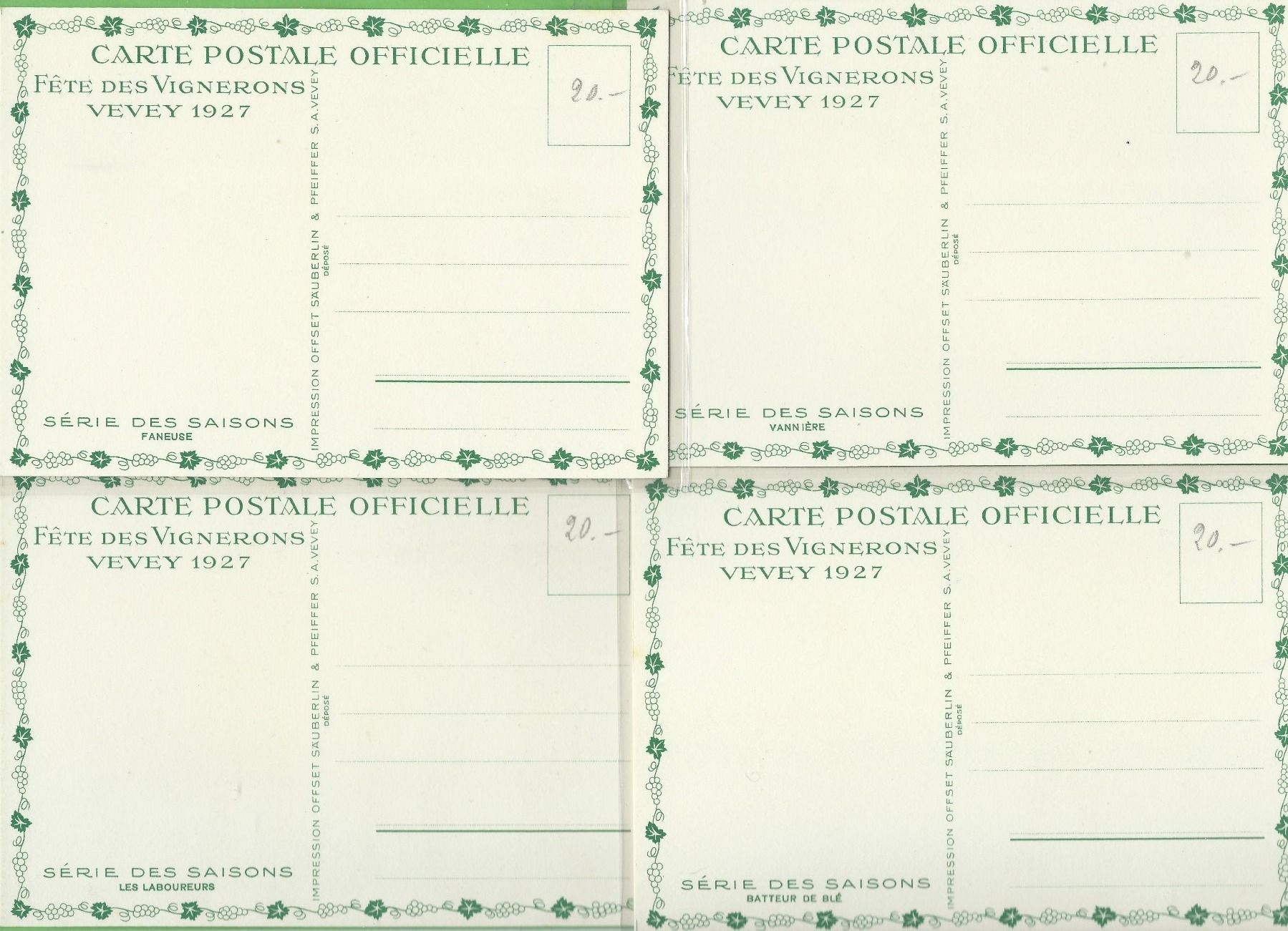 Ansichtskarten: Féte des Vignerons Vevey 1927, 24 Ansichtskarten – Neu (gemäss Beschreibung) aus Zürich von t24_de 1