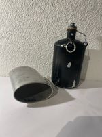 Feldflasche mit Becher Aluminium und Emaille Vintage 50er