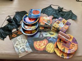 XXL Halloween Deko Set mit Teller, Servietten etc.