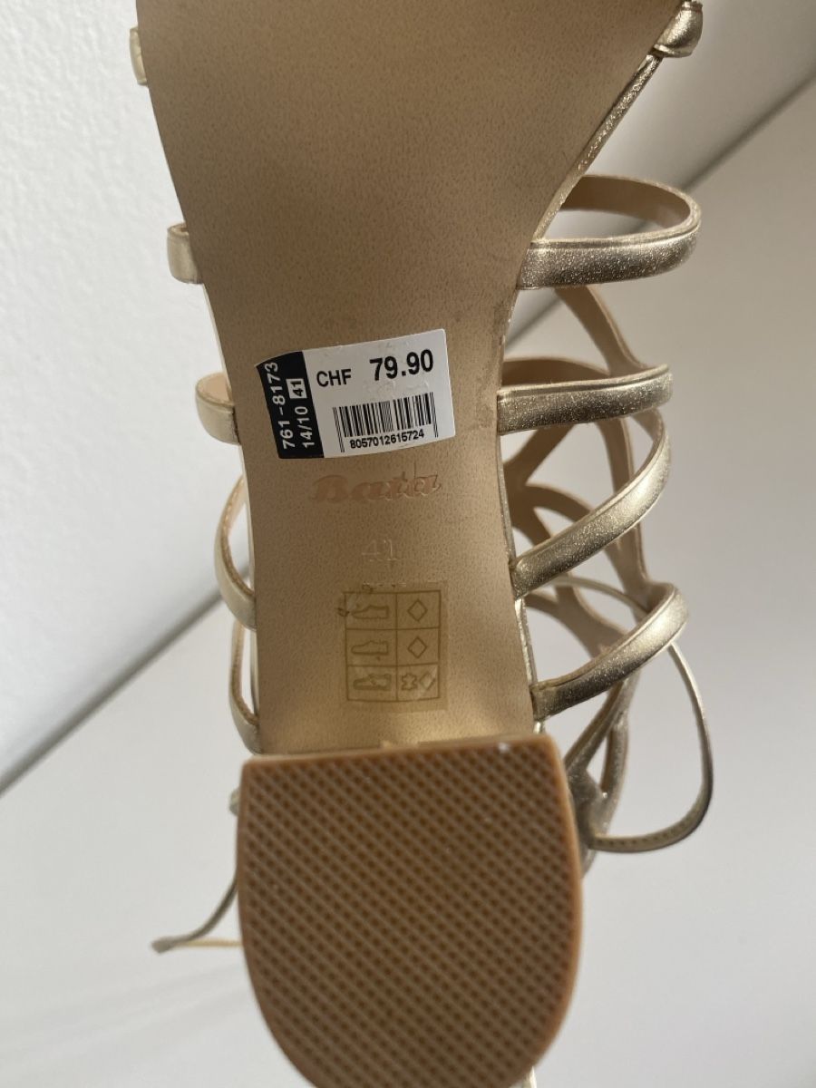 Scarpe da donna: Sandali Bata dorati con lacci -taglia 41 – Nuovo e nell'imballaggio originale da Vacallo venduto da lac_2z26 3