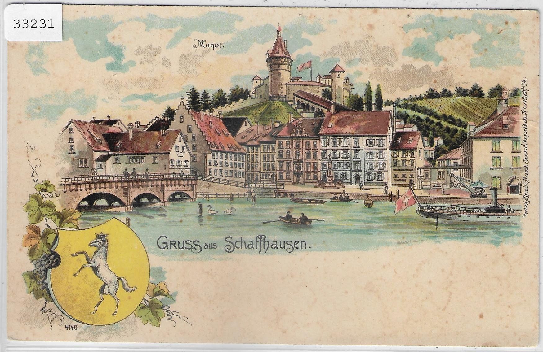 Cartoline postali: Gruss aus Schaffhausen - Litho – Usato da Ettingen venduto da Kartenplanet
