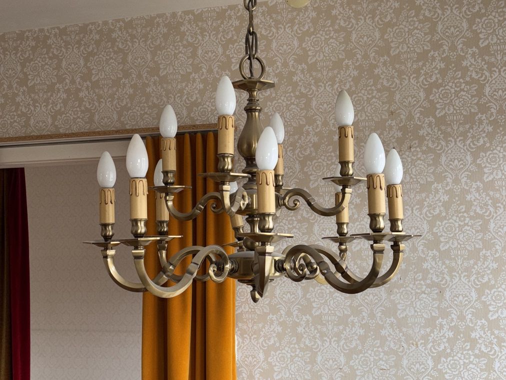 Portacandele: Elegante Messing Kronleuchter antik – Usato da rheineck venduto da Neshi06