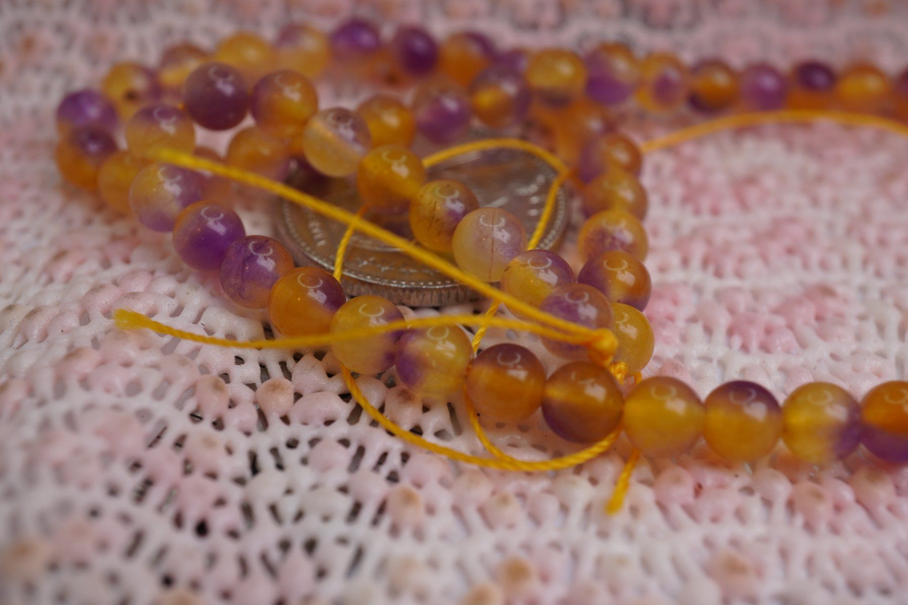 Ketten: Kugel Strang   6mm  Mandarin Amethyst    Gebrannt – Neu und originalverpackt aus Eschenbach von Fengg 8